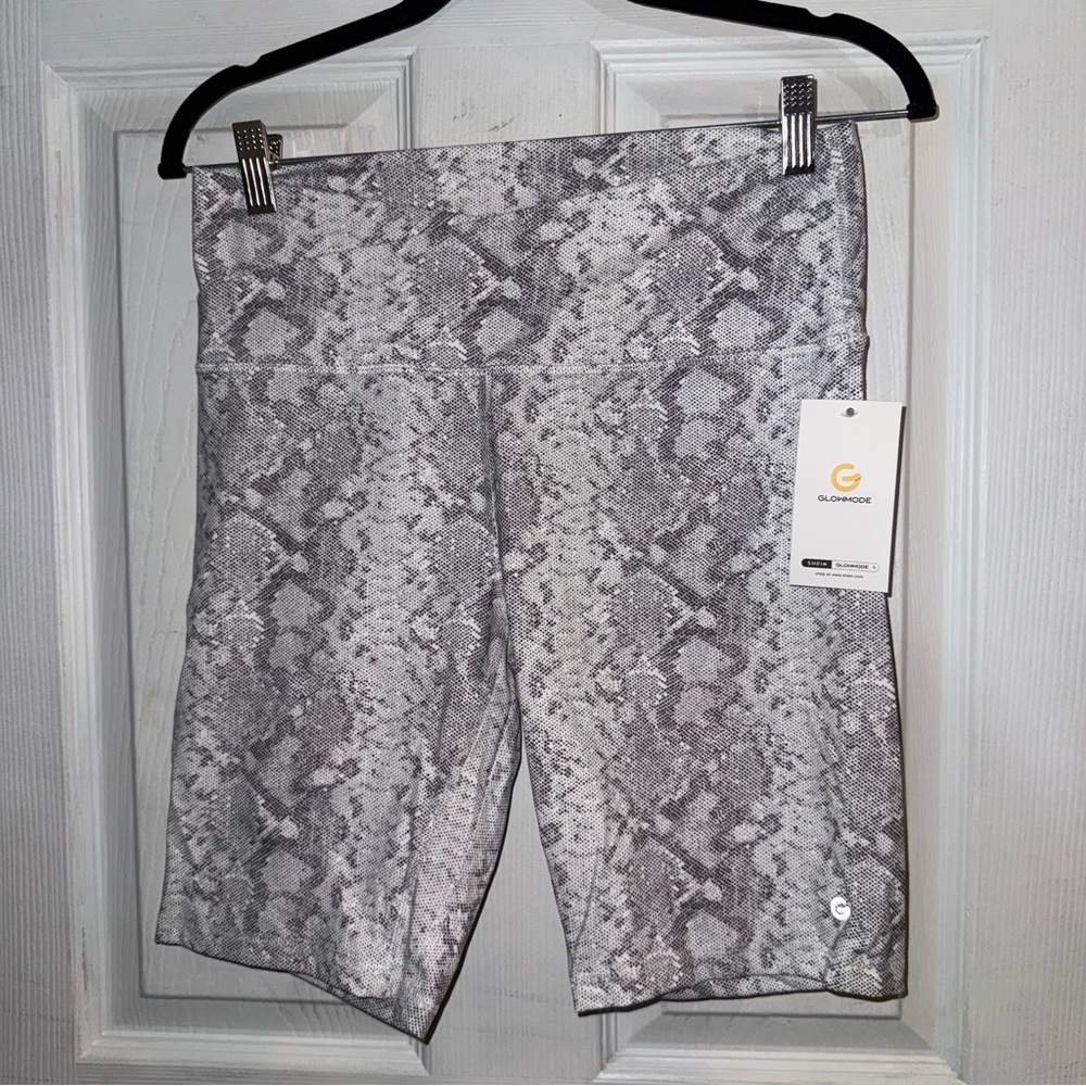 SHEIN Gray Snake Print Athletic Shorts
